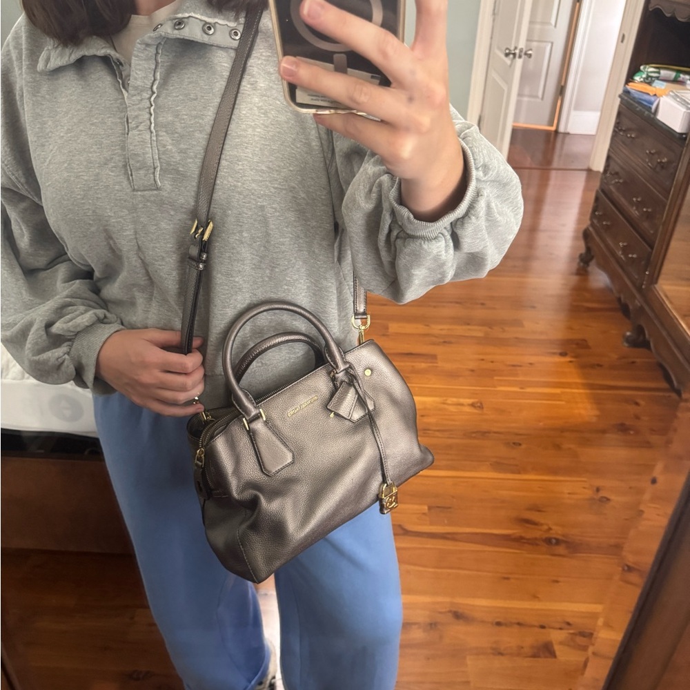 Michael kors metallic silver purse